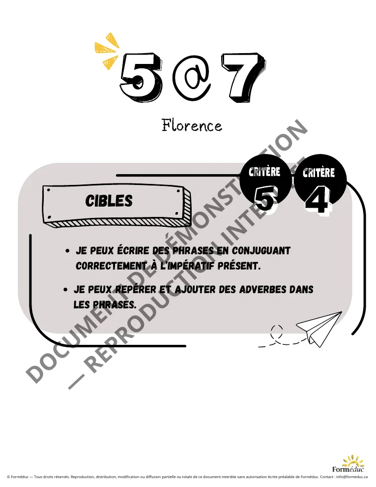 Cibles d’apprentissage 5 à 7 — Vol 101