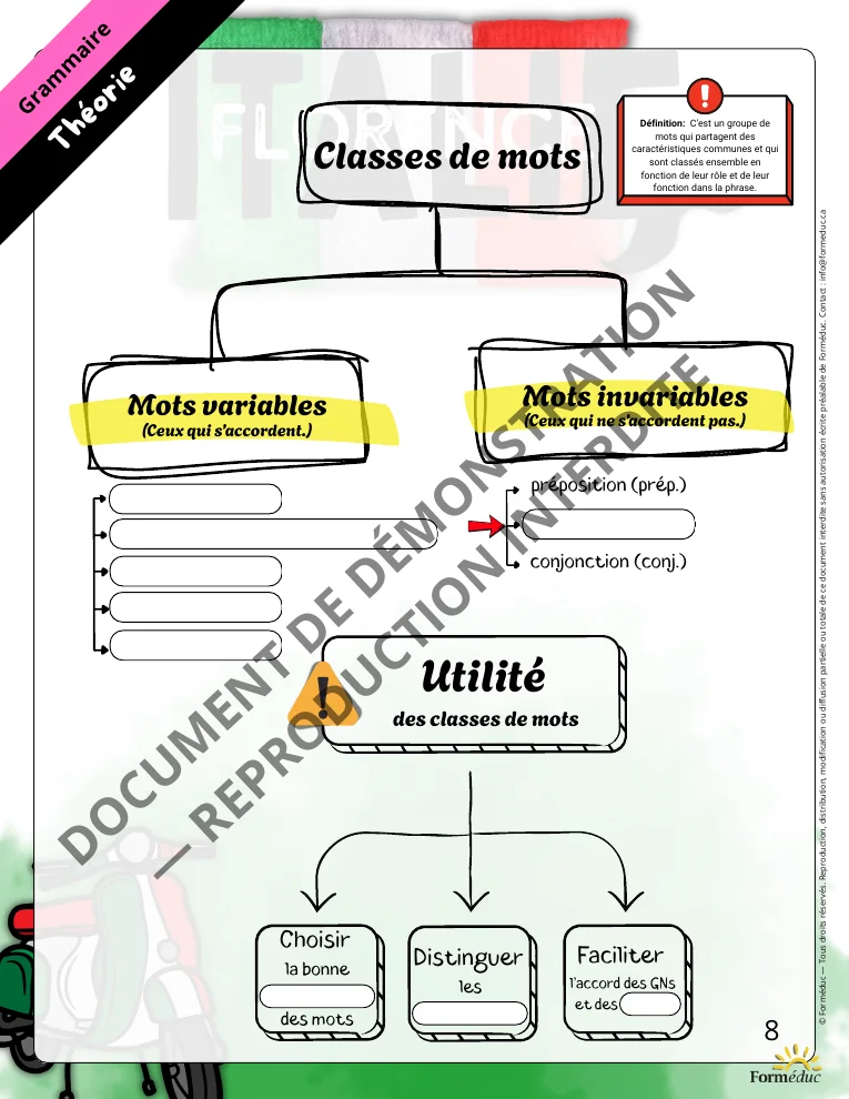 Cahier élève Vol 101 — classes de mots