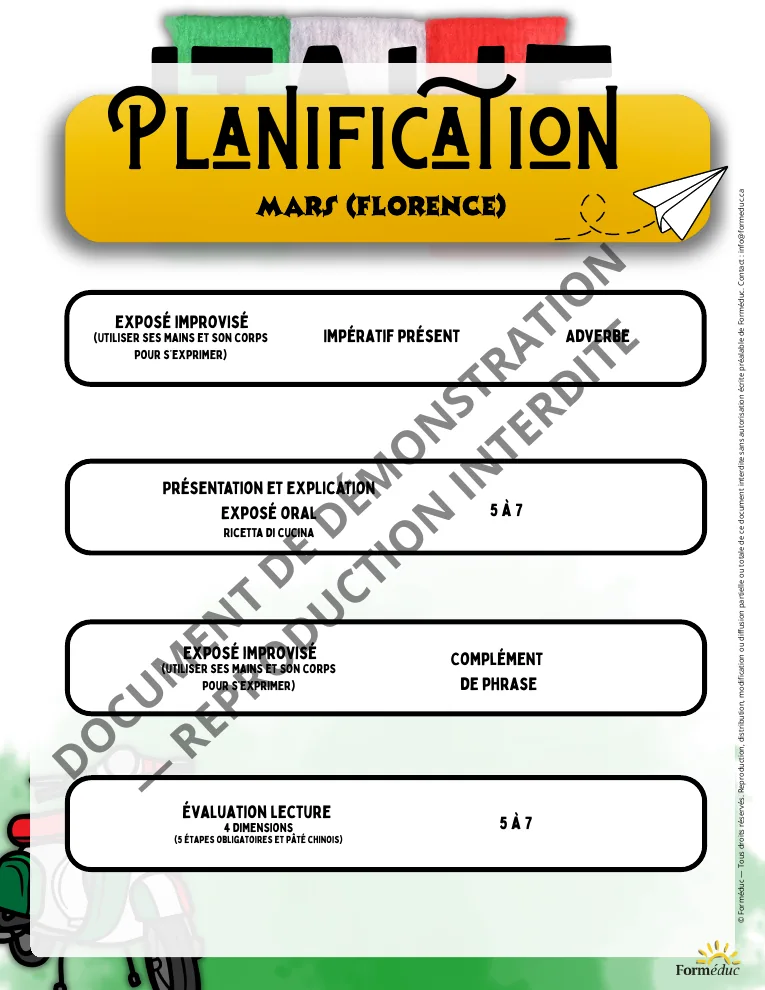 Planification mensuelle — Vol 101